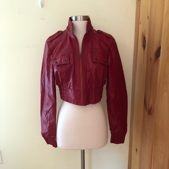 Neu Look Red Faux Leather Moto Jacket - Picture 4 of 12
